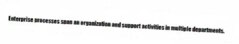 Enterprise processes span an organization and support activities in multiple departments.