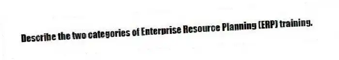 Describe the two categories of Enterprise Resource Planning (ERP) training.