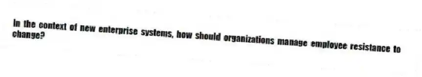 In the context of new enterprise systems, how should organizations manage employee resistance to change?