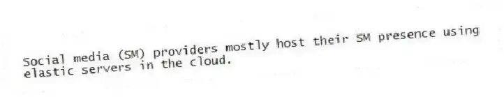Social media (SM) providers mostly host their SM presence using elastic servers in the cloud.