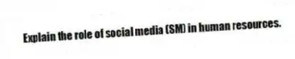 Explain the role of social media (SM) in human resources.