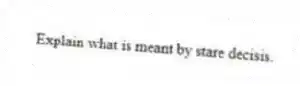 Explain what is meant by stare decisis.
