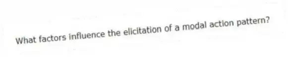 What factors influence the elicitation of a modal action pattern?