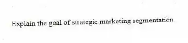 Explain the goal of strategic marketing segmentation.