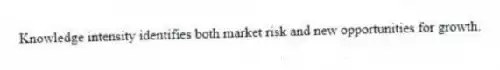 Knowledge intensity identifies both market risk and new opportunities for growth.