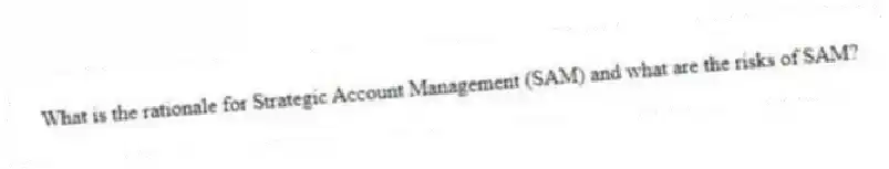 What is the rationale for Strategic Account Management (SAM) and what are the risks of SAM?