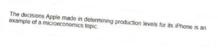 The decisions Apple made in determining production levels for its iPhone is an example of a microeconomics topic.