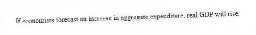 If economists forecast an increase in aggregate expenditure, real GDP will rise.