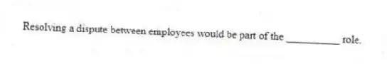 Resolving a dispute between employees would be part of the __________ role.