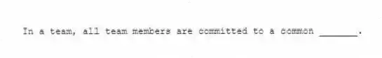 In a team, all team members are committed to a common _______.