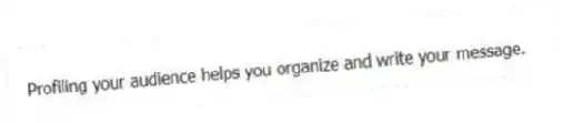 Profiling your audience helps you organize and write your message.