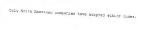 Only North American companies have adopted ethics codes.