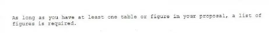 As long as you have at least one table or figure in your proposal, a list of figures is required.