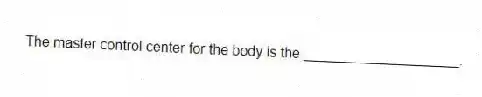 The master control center for the body is the ____________________.