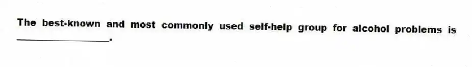 The best-known and most commonly used self-help group for alcohol problems is ____________________.