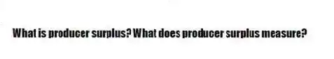 What is producer surplus? What does producer surplus measure?