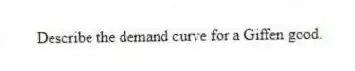 Describe the demand curve for a Giffen good.