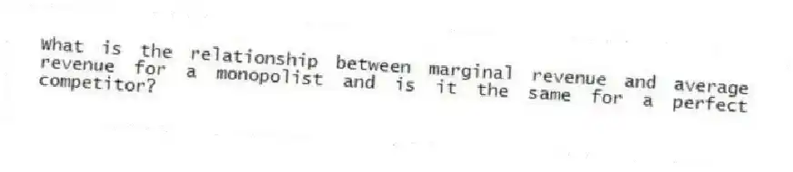 What is the relationship between marginal revenue and average revenue for a monopolist and is it the same for a perfect competitor?
