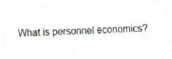 What is personnel economics?