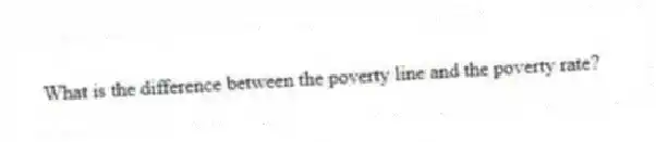 What is the difference between the poverty line and the poverty rate?