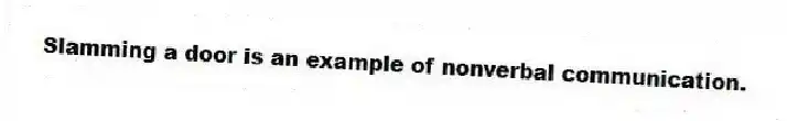Slamming a door is an example of nonverbal communication.