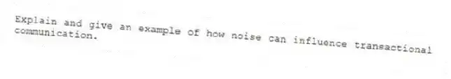 Explain and give an example of how noise can influence transactional communication.