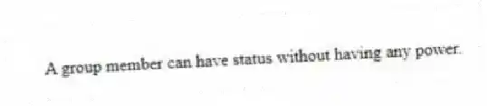 A group member can have status without having any power.