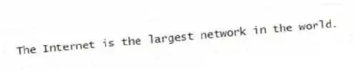 The Internet is the largest network in the world.