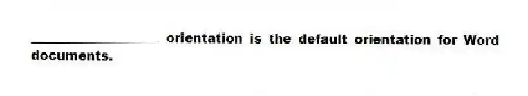 ____________________ orientation is the default orientation for Word documents.