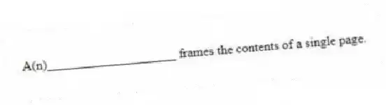 A(n)____________________ frames the contents of a single page.