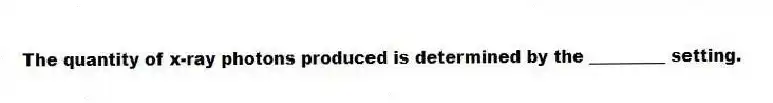 The quantity of x-ray photons produced is determined by the _________ setting.