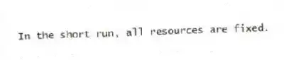 In the short run, all resources are fixed.