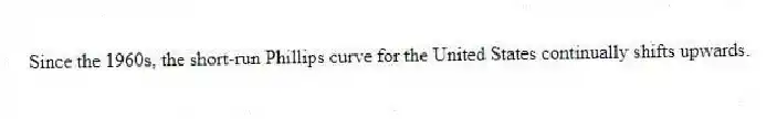 Since the 1960s, the short-run Phillips curve for the United States continually shifts upwards.