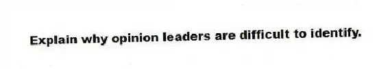 Explain why opinion leaders are difficult to identify.