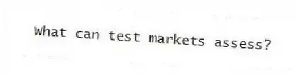What can test markets assess?