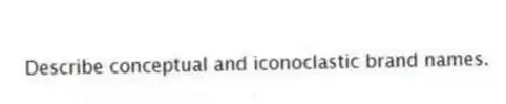 Describe conceptual and iconoclastic brand names.