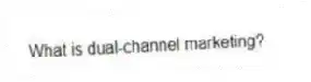 What is dual-channel marketing?