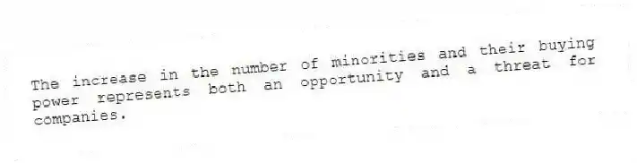 The increase in the number of minorities and their buying power represents both an opportunity and a threat for companies.