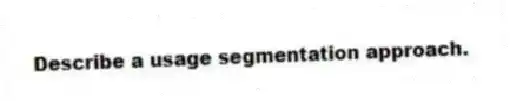 Describe a usage segmentation approach.