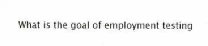 What is the goal of employment testing