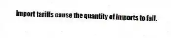 Import tariffs cause the quantity of imports to fall.