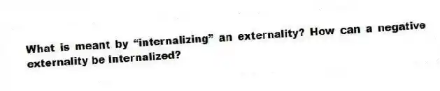 What is meant by “internalizing” an externality? How can a negative externality be internalized?