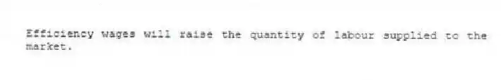 Efficiency wages will raise the quantity of labour supplied to the market.