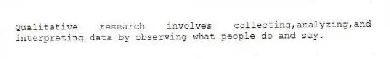 Qualitative research involves collecting,analyzing,and interpreting data by observing what people do and say.
