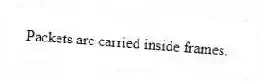 Packets are carried inside frames.