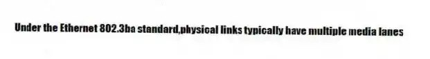 Under the Ethernet 802.3ba standard,physical links typically have multiple media lanes