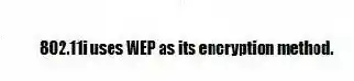 802.11i uses WEP as its encryption method.