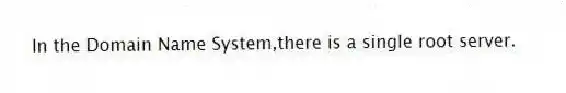 In the Domain Name System,there is a single root server.
