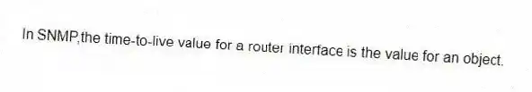 In SNMP,the time-to-live value for a router interface is the value for an object.