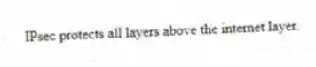 IPsec protects all layers above the internet layer.